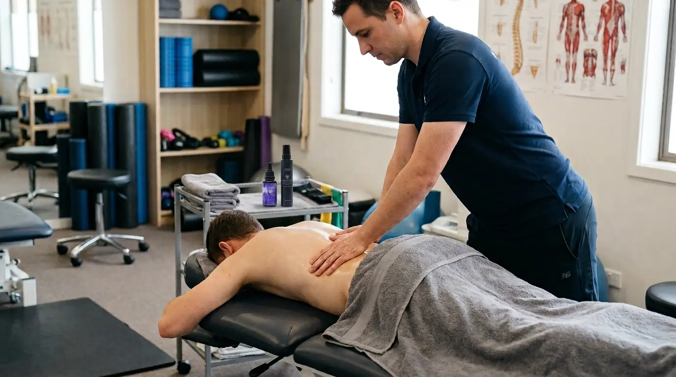 Physiotherapist working on a patient’s lower back by azara natural blog image