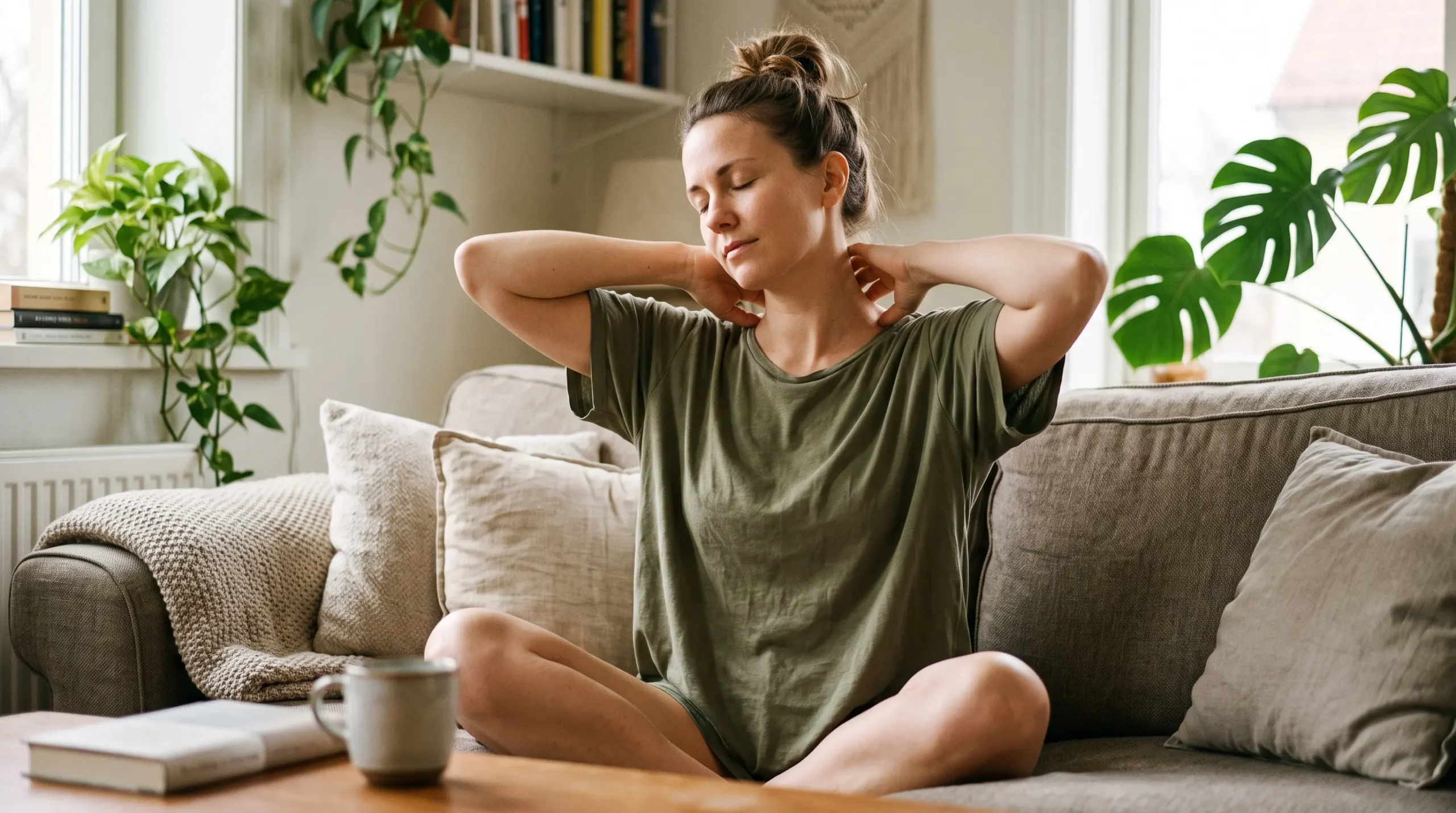 a girl making self massage at home, Azara Natural blog image